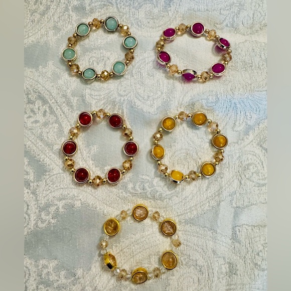 Gold Beaded Bracelet (Various Colors) - Picture 10 of 12